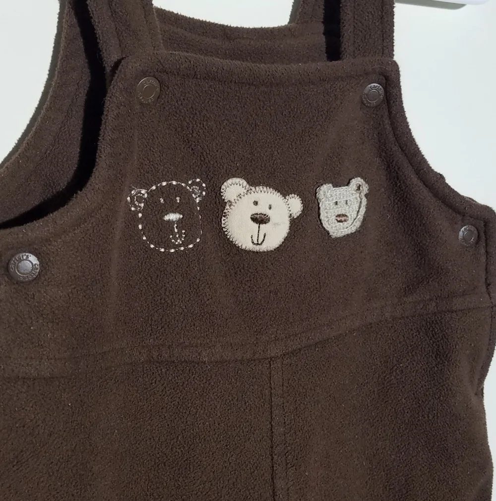 Carter's Fleece Bear Overalls 9m